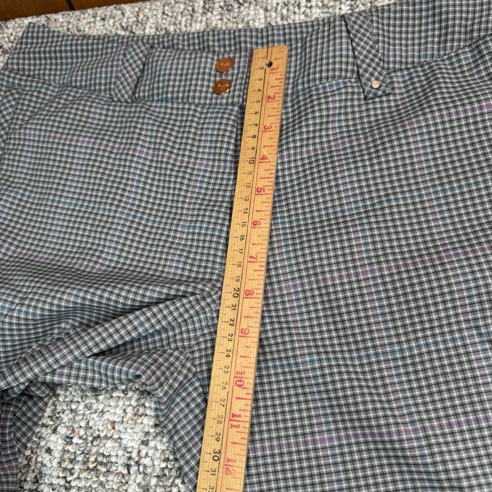 Nike Golf Pants Womens 10 Fits 33x31 Gray Blue Purple Check Dri Fit 416645-015 - Picture 4 of 12